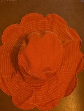 Anthropologie Flower Canvas Bucket Hat- Terra Cott NWT Sz OS